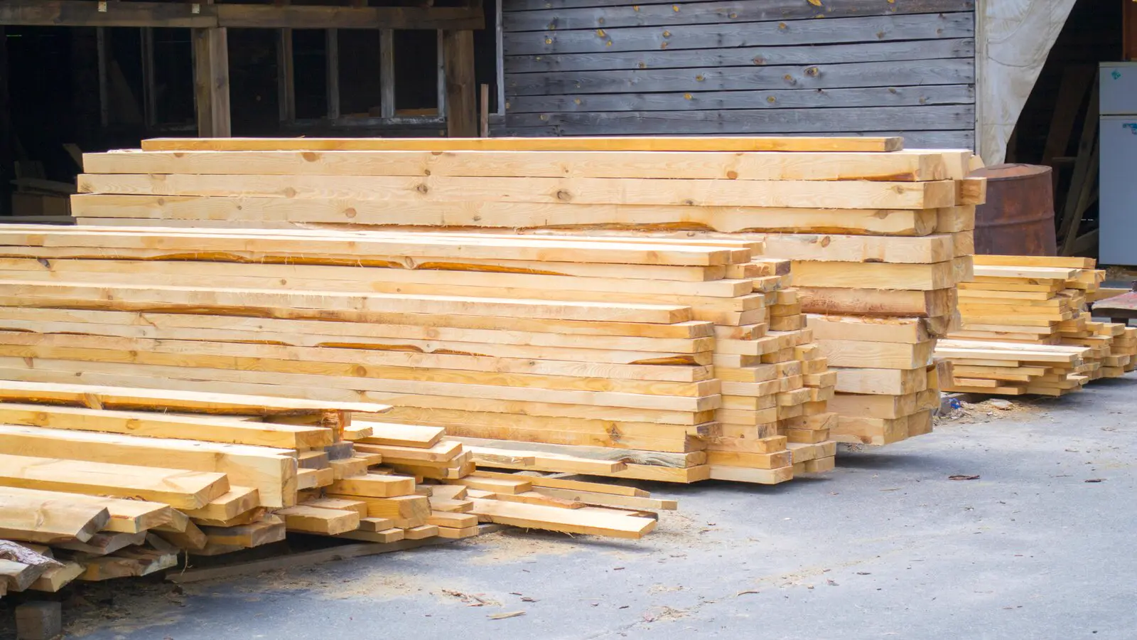 Stacked lumber